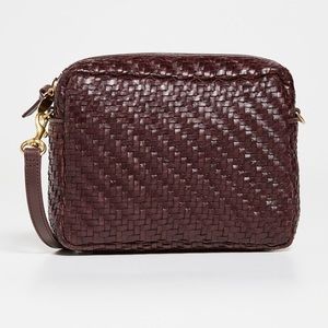 Clare V midi sac plum zig zag woven